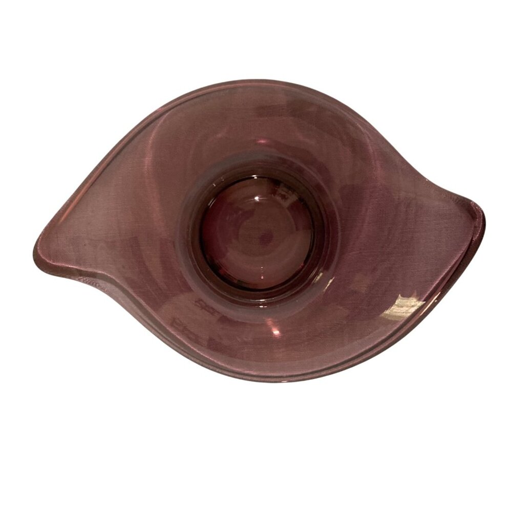VIntage Viking Glass Mid Century Modern Amethyst Purple Epic Bon Bon Dish 8" - Picture 5 of 6